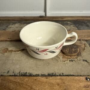Vintage Homer Laughlin Pink Gray Leaves Teacup Coffee Cup Only
